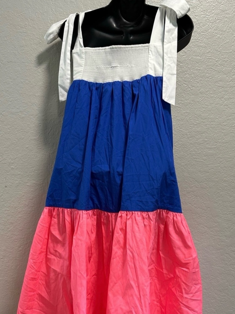 Lilly Pulitzer White, Royal Blue & Pink Tiered Midi Dress - Picture 2 of 8